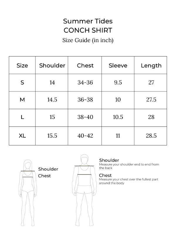 Size chart for Conch Shirt (Sand) - NL