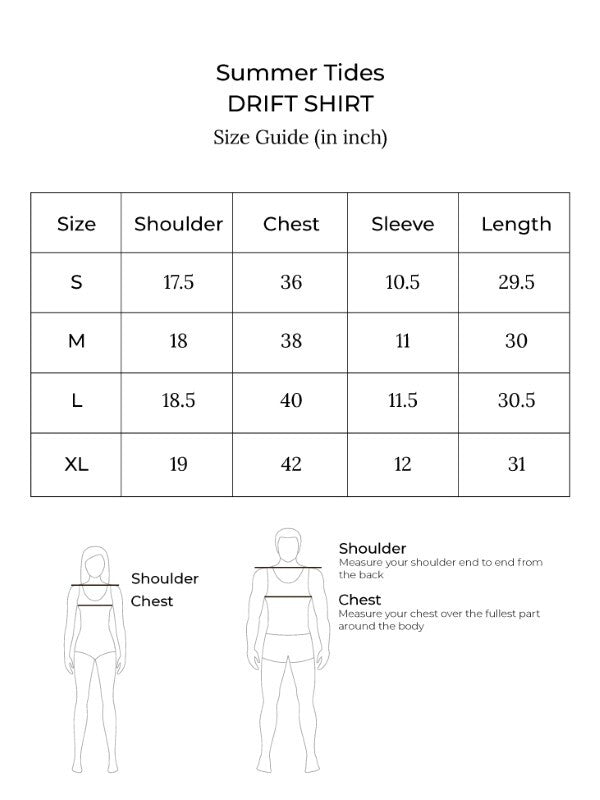 Size chart for Drift Shirt (Shadow) - NL