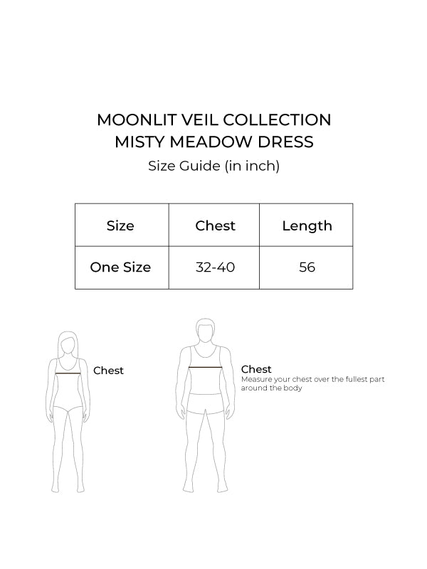 Size chart for Misty Meadow Dress
