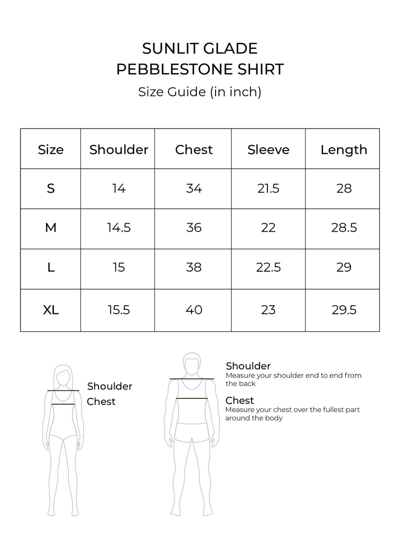 Size chart for Pebblestone Shirt (Shadow) - NL