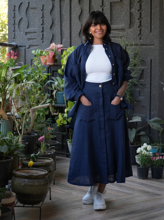 Blushing Meadow Skirt (Magpie Blue)