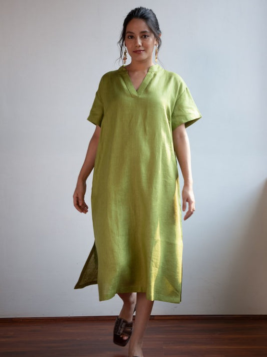 Wisteria Flow Dress (Moss)