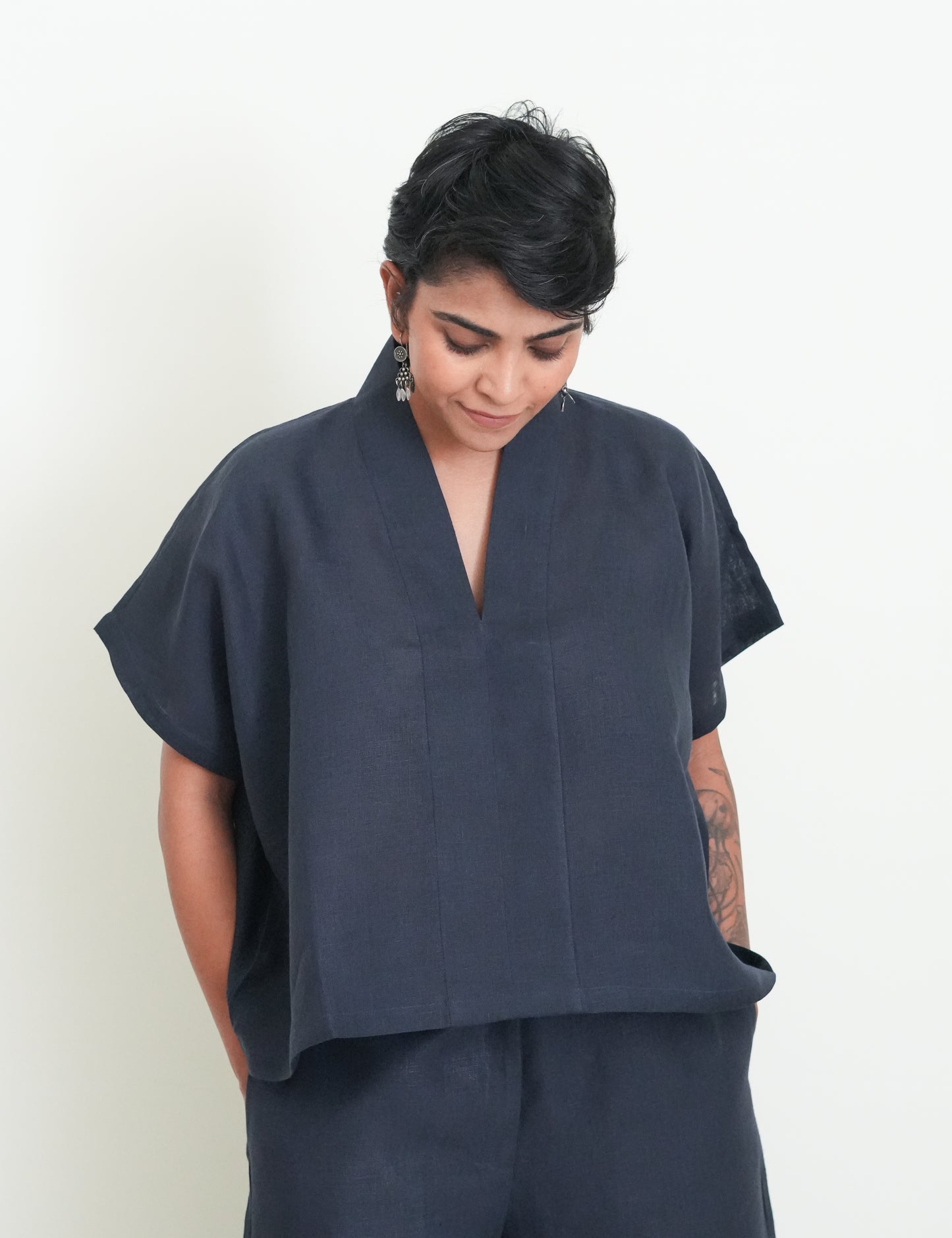 Lush Drape Top (Magpie Blue)