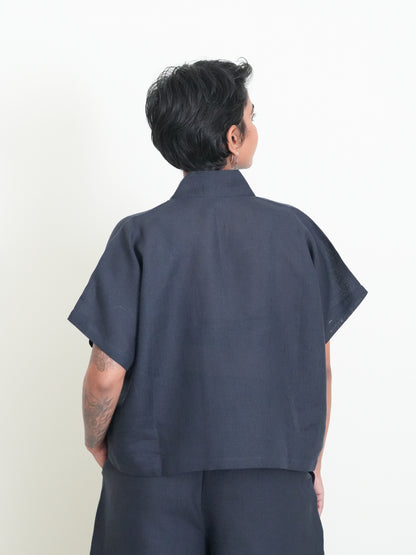 Lush Drape Top (Magpie Blue)