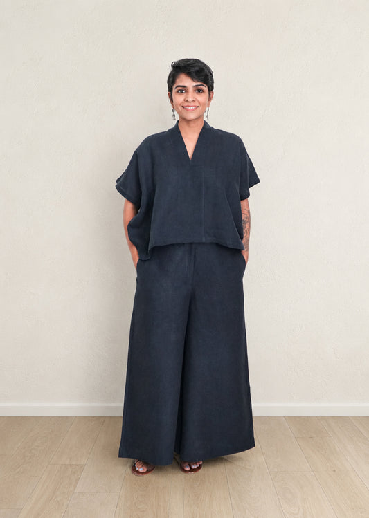 Shoreline Culotte (Magpie Blue)